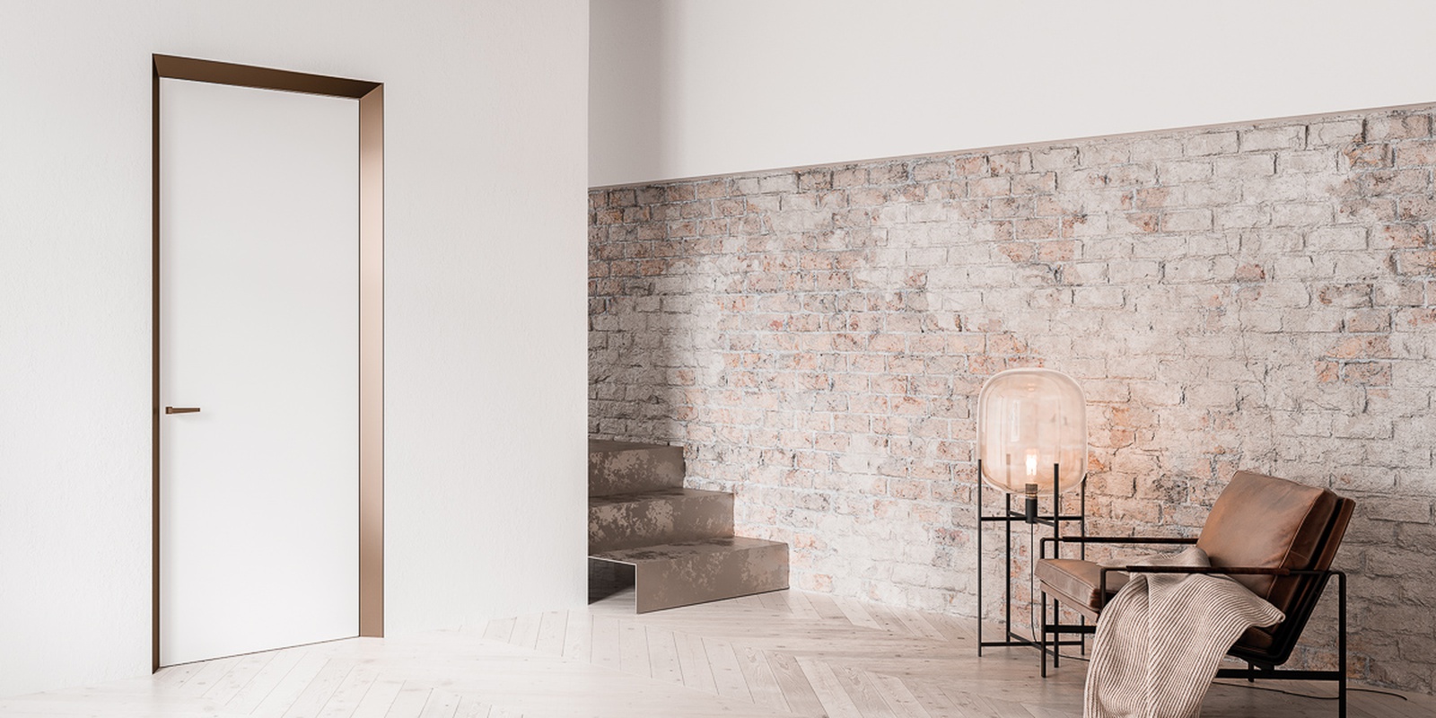 Eclisse 40 Collection flächenbündige Zarge mit Türblatt - edle eloxierte Rahmen mit einem 40° Winkel. Mehr als nur eine Tür - Eclisse 40 ist ein exklusives Designelement für Ihr Leben.